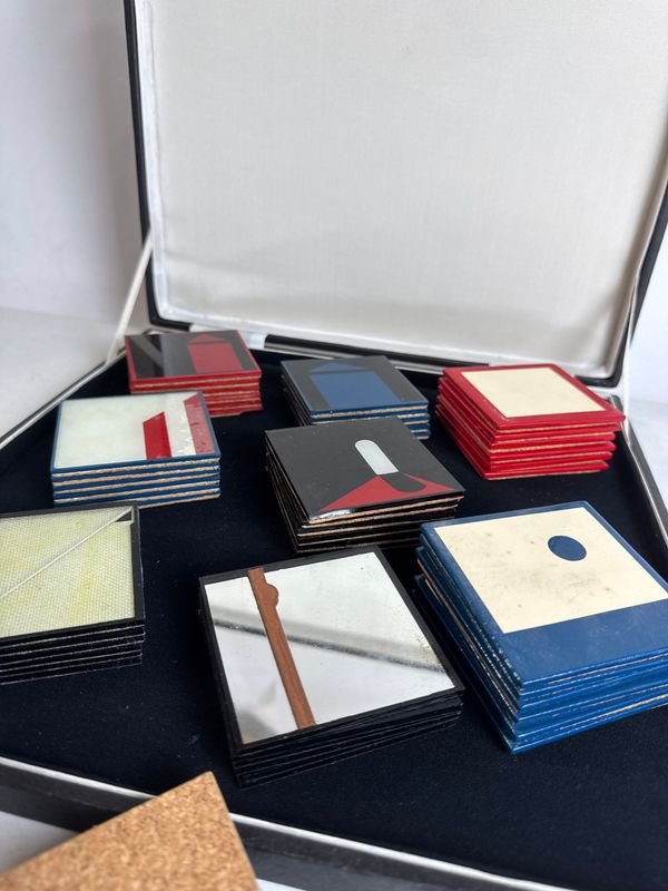 Varios juegos de posavasos vintage en vidrio y corcho - imagen 4