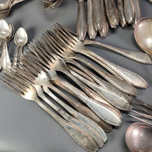 Juego de 122 Cubiertos Antiguos "Józef Fraget" Enchapados en Plata - imagen 7