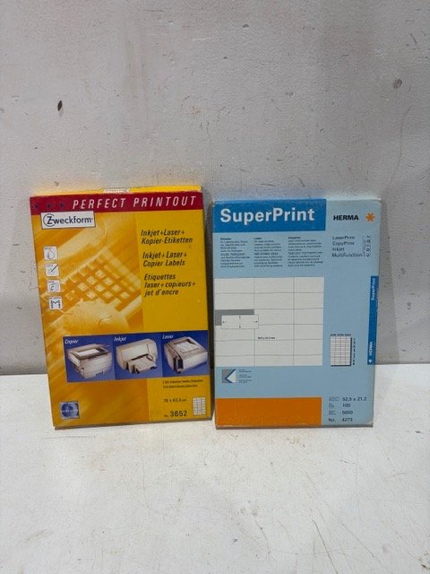 2 Bloques de Etiquetas Autoadhesivas Perfect Print y SuperPrint