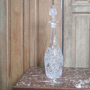 Licorera Antigua de Cristal Tallado con Tapón - imagen 2