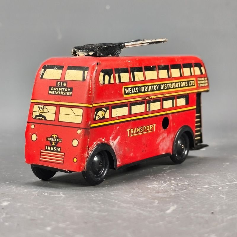 Tren de Trolebús Double Decker Vintage de Wells Brimtoy Londres - imagen 3