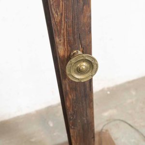 Lámpara de Pie Rústica en Madera y Hierro con Pantalla - imagen 2