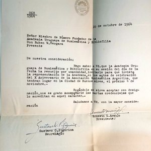 2 Volúmenes Academia Uruguaya de Numismática y Bibliofilia: Banco de Cobranzas 1964 y Homenaje a Asociación Numismática Argentina 1964 - imagen 4