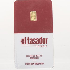 Lingote de Oro Puro 1g "El Tasador" Industria Argentina - imagen 3
