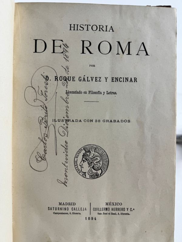 Libro histórico de Roma por D. Roque Alvez, Madrid 1894 - imagen 3