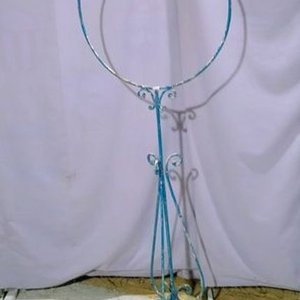 Antiguo Soporte de Hierro para Pajarera con Aro Decorativo - imagen 2
