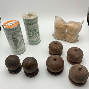 Lote de Papel Autoadhesivo Decorativo y Accesorios de Madera para Cortinas - imagen 2
