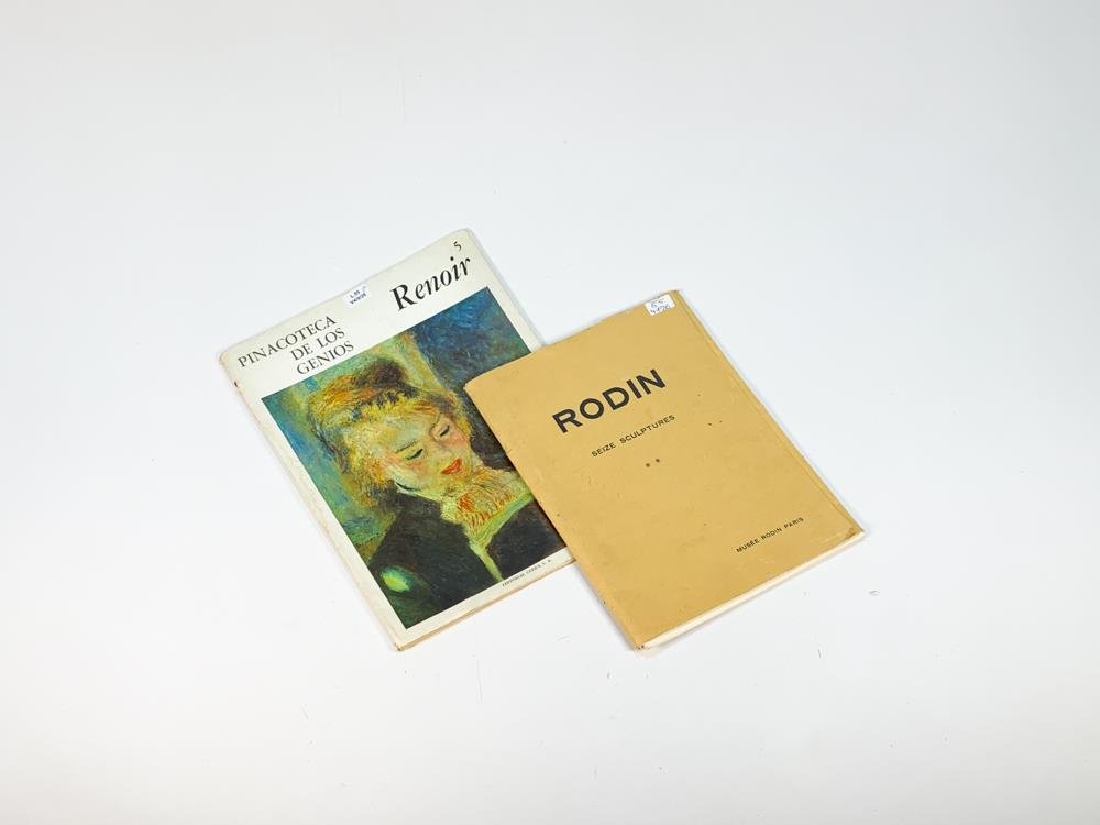 Libro "Pinacoteca de los Genios" y Carpeta "Auguste Rodin" sobre Esculturas