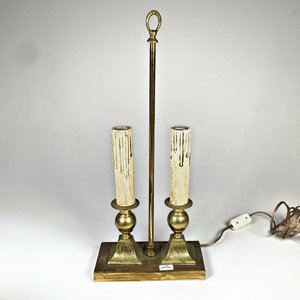 Lámpara de Bronce con Dos Luces y Detalle de Cera - imagen 1