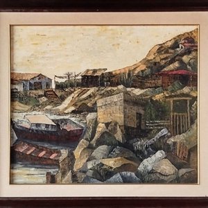 Lote anterior: Pintura "Pueblo Costero" Óleo sobre Fibra Anónimo