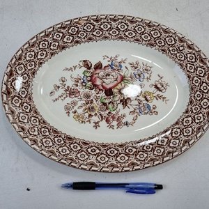 Juego de 3 Fuentes Ovaladas Harvard Empire England con Flores - imagen 3