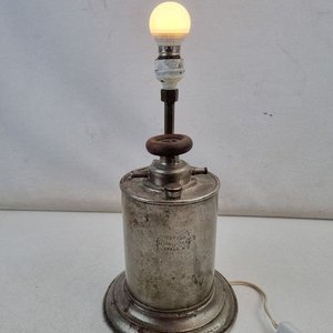 Lámpara Artesanal Antigua Base Metálica Grabada Buffalo Dental Mfg Co - imagen 2