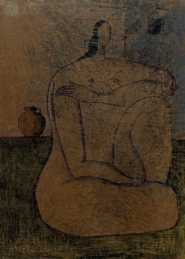 Obra "Desnudo" de Manuel Pailos: Técnica Mixta sobre Papel Firmada - imagen 1