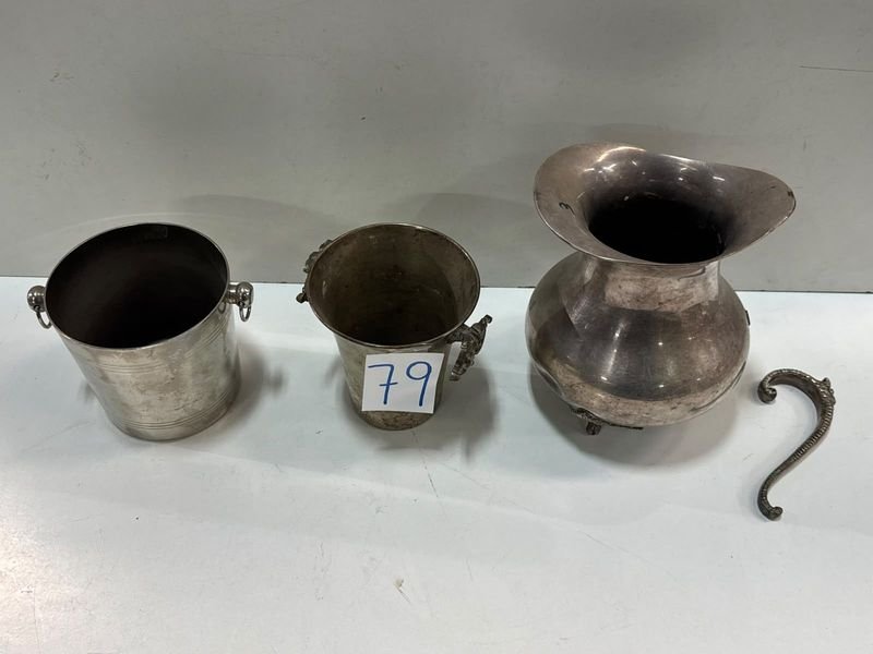 Juego de 2 Hieleras y Jarrita de Platina
