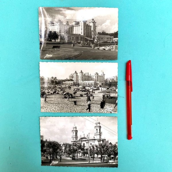 Lote de 3 Postales Antiguas de Montevideo: Palacio Salvo y Catedral - imagen 1