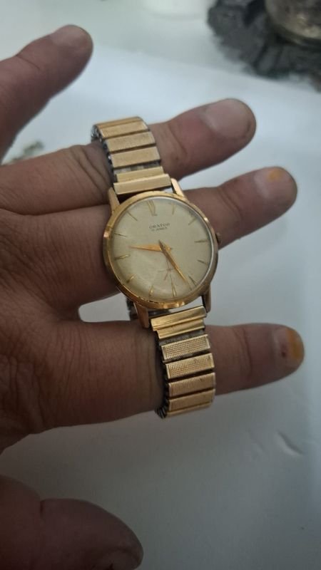 Reloj Pulsera Clásico Dorado Orator 17 Jewels