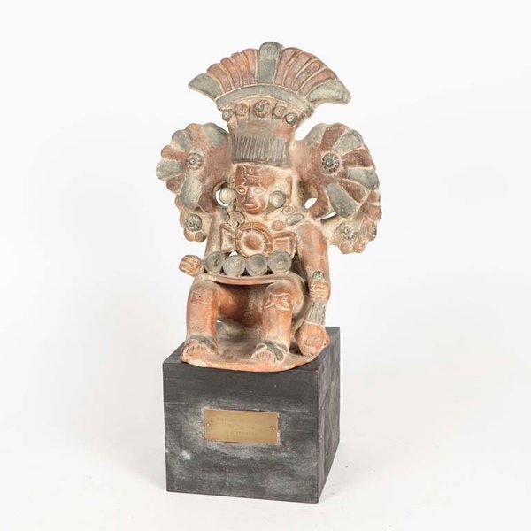 Escultura Sapoteca Dios de la Renovación - Terracota - imagen 1