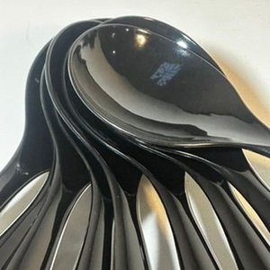 Lote de Cucharas Negras de Melamina para Ensalada - imagen 3