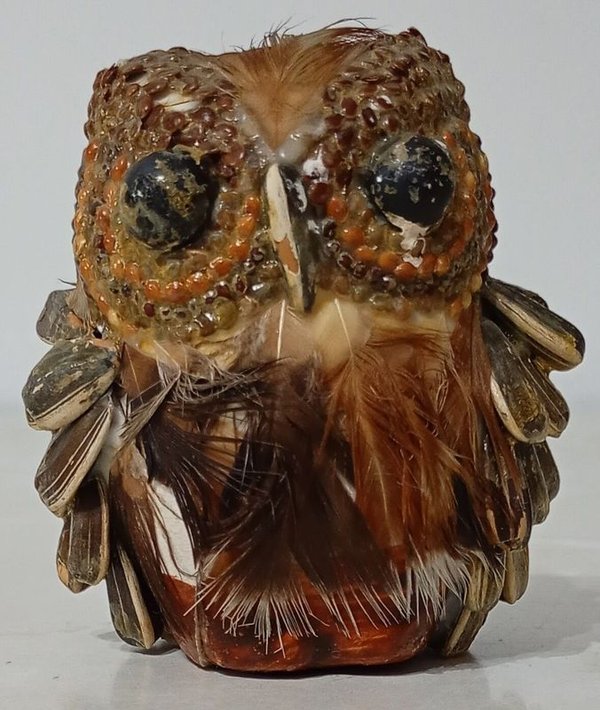 Figura de Búho con Decoración de Plumas - imagen 3