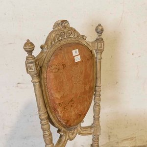 Silla Isabelina Tallada y Tapizada con Ruedas - Para Retapizar - imagen 2
