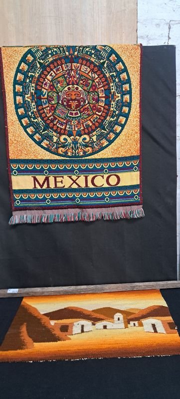 Tapestry de paisaje peruano y calendario mexicano - imagen 3