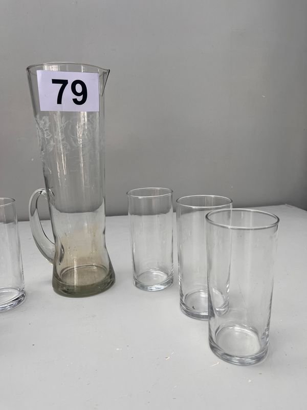 JARRA VIDRIO CON 6 VASOS - imagen 3