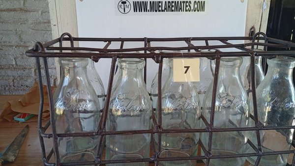 Botellas de vidrio antiguo para leche Coleme - imagen 1