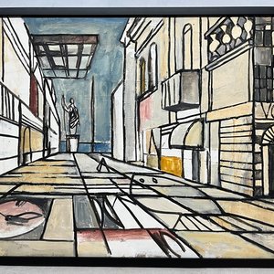 Oleo "Perspectiva" de Jonio Montiel, 50 x 73 cm - imagen 2
