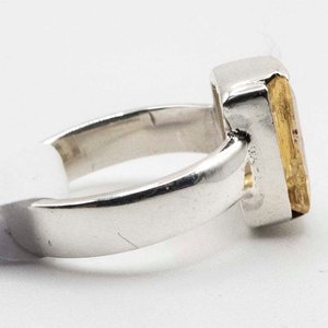 Anillo de Plata con Topacio Imperial Talla Rectangular - imagen 2
