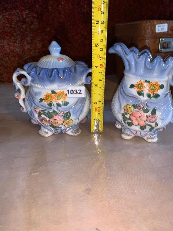 Juego de té vintage en porcelana de 3 piezas - imagen 2