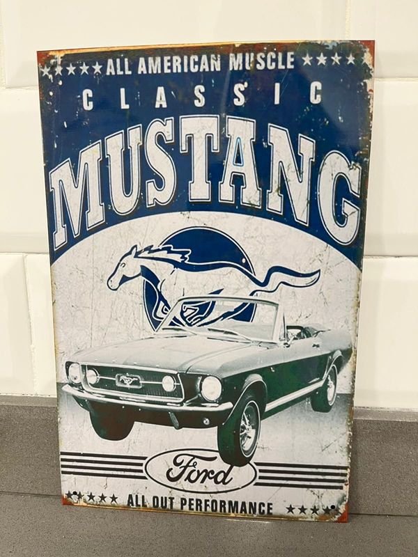 Chapa Decorativa Ford Mustang Clásico "All American Muscle"