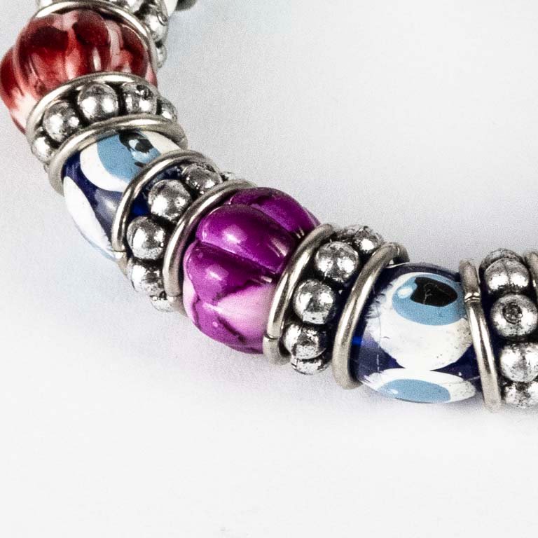 Pulsera de plata y acrílico - Accesorio de moda - imagen 2