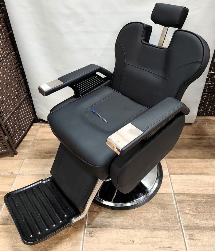Sillon De Barbero Reclinable y Giratorio en Eco Cuero Negro - imagen 4