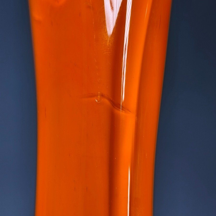 Vaso de cristal de Murano en tonos anaranjados con interior blanco - imagen 8