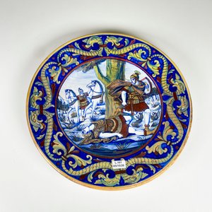 Plato de cerámica decorado escena batalla, diámetro 34 cm - imagen 2