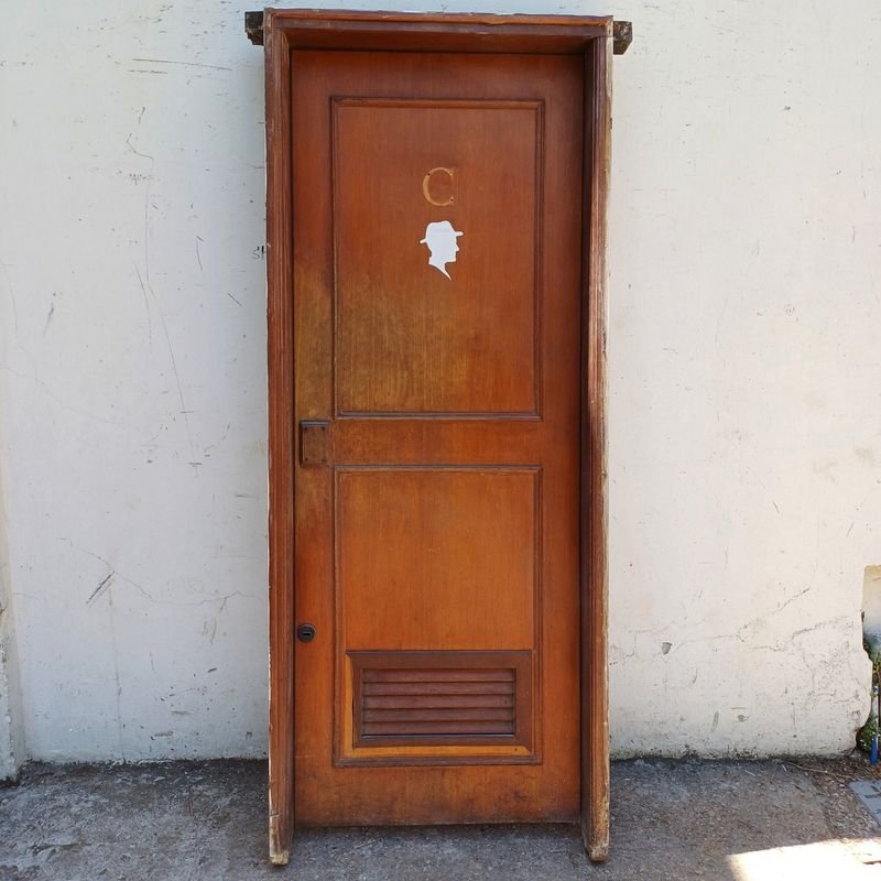 Puerta de contrachapado de cedro con marco en cedro y brazo hidráulico - imagen 1