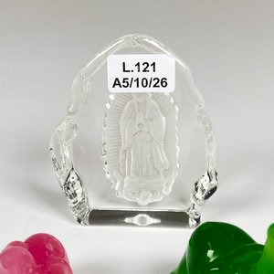 Tres Figuras Decorativas: Elefantes de Piedra y Pisapapeles Religioso de Cristal - imagen 5