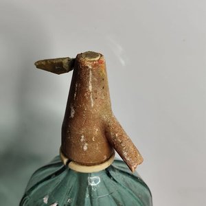 Sifón Antiguo de Vidrio Verde con Mecanismo - imagen 2