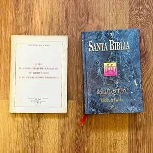 Santa Biblia Reina Valera 1995 Edición de Estudio y Jesús, el Carpintero de Nazareth de Celedonio Nin y Silva - imagen 1