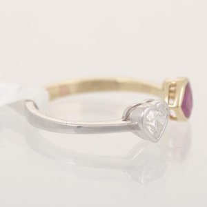 Anillo Oro 14k Corazón con Rubí y Diamante - imagen 2
