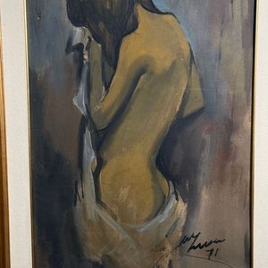Óleo sobre Fibra "Desnudo" de Manolo Lima, 81 x 50 cm - imagen 2