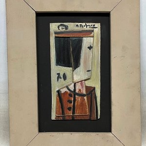 Obra "Mujer de Perfil" de Alceu Ribeiro - Madera y Óleo Superpuesto - imagen 2