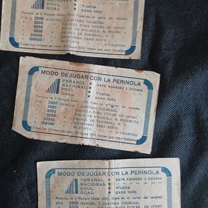 Colección Antigua de 3 Billetes "Mangos" Futbolísticos de 1934 - Fábrica La Veneciana - imagen 2