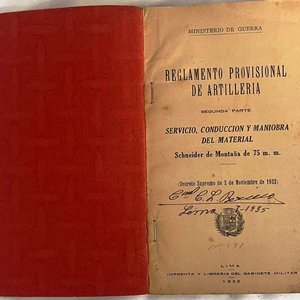 Reglamento Provisional de Artillería Schneider de Montaña 75mm - Lima 1932 - imagen 3