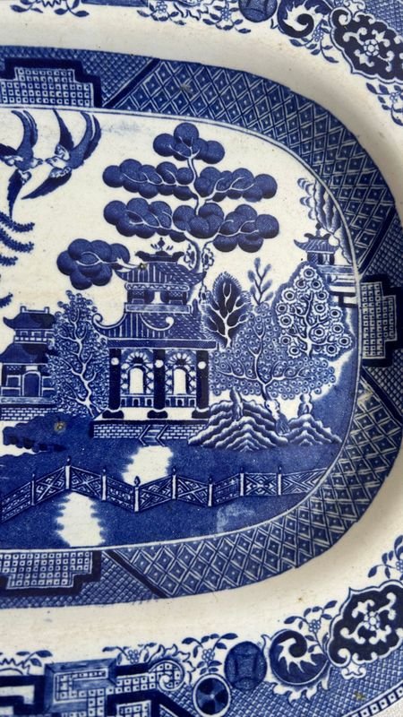 Fuente Inglesa 35x28cm: Placa de Porcelana Azul y Blanca - imagen 5