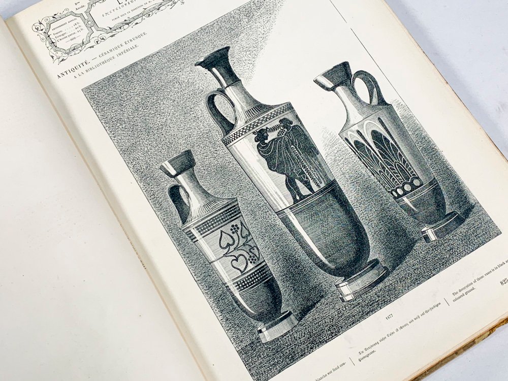 Libro de arte del siglo XIX con decoración en blanco y negro - imagen 3