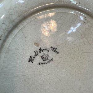Par de Platos Ingleses Wood & Sons Ivory Ware con Flores - imagen 4