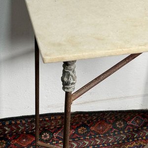 Mesa Antigua Hierro Fundido y Mármol - imagen 3