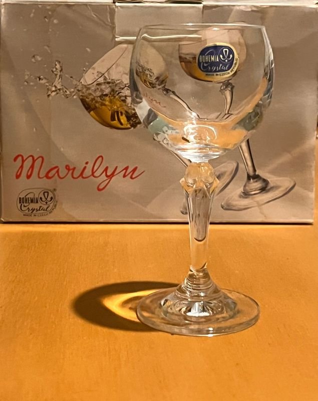 Set de 6 Copas de Cristal Bohemia Línea Marilyn 90ml