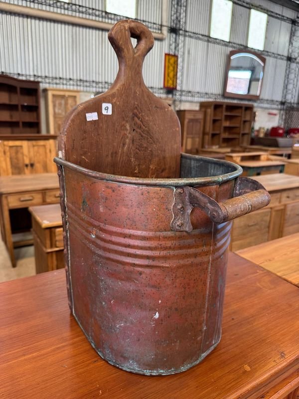 Tacho para lavar en cobre con tabla - imagen 2